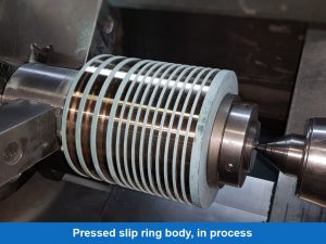 Pressed slip ring body, in process